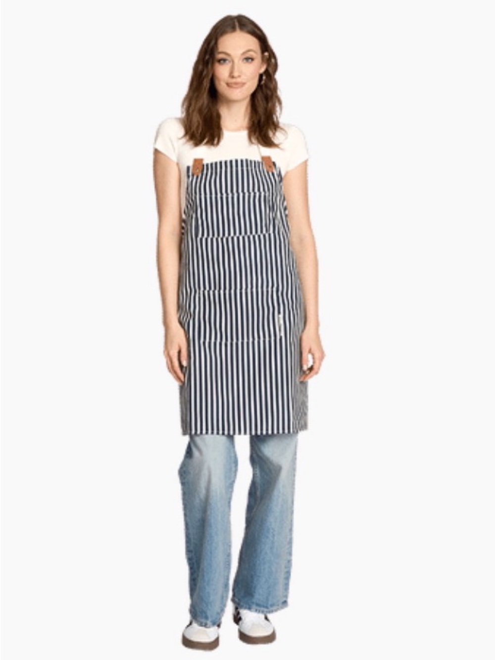 Business and Pleasure Laurens Navy Striped Cooking Apron Brand New